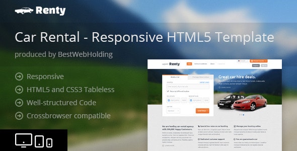 Renty - Car Rental & Booking HTML5 Template