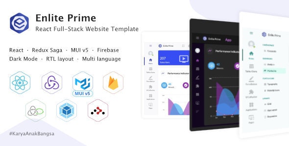 Enlite Prime - React Admin Dashboard Template For Full-Stack Developer