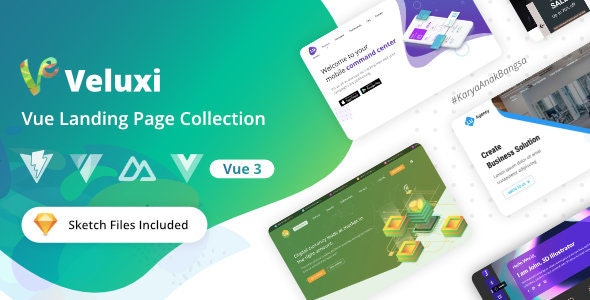 Veluxi - Vue JS Landing Page Collection
