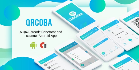 QRcoba - A QR/Barcode Generator and Scanner Android App with Admob