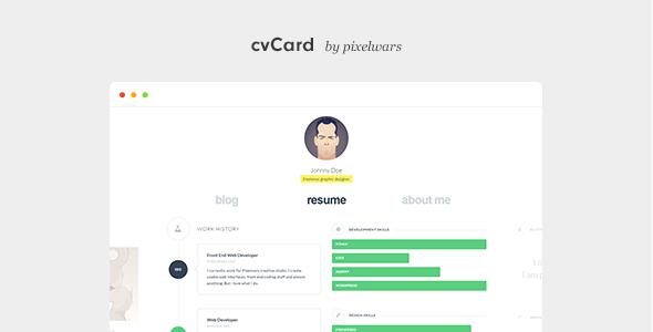 cvCard - Responsive Resume Template