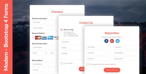 Modern - Bootstrap 4 Forms