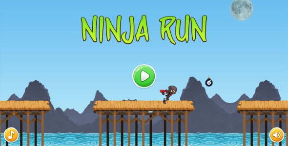 Ninja Run - HTML5 Mobile Game (Construct 3 | Construct 2 | Capx)