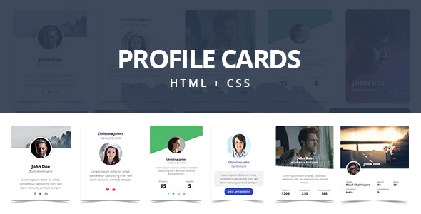 Profile Cards - CSS3 Responsive Cards