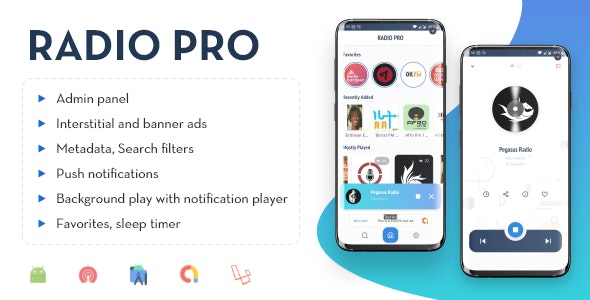 Radio Pro | Multi-station Radio App with Admin  Panel