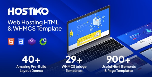 Hostiko - Hosting HTML & WHMCS Template With Isometric Design