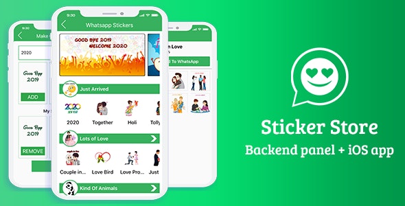 Sticker For Whatsapp - Animated Sticker app for iOS (Admin Panel + iOS app + Web API + Database)