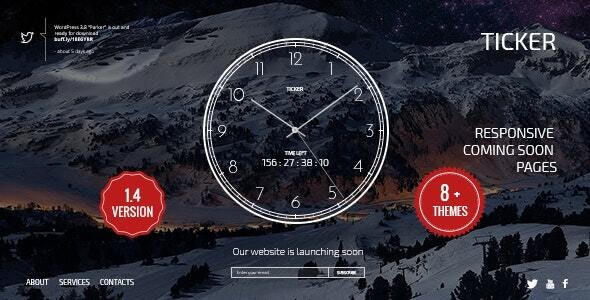 TICKER: Responsive Countdown Clock Landing Page