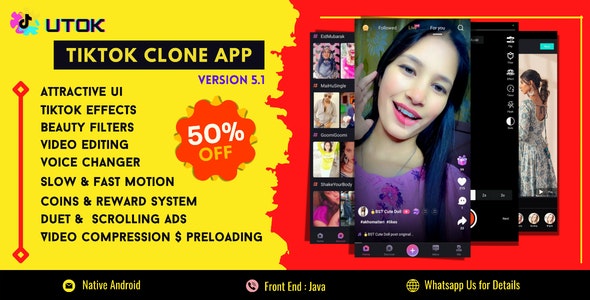 Tiktok Clone App & Short Video App source code with Video Editor - Effects & Filters