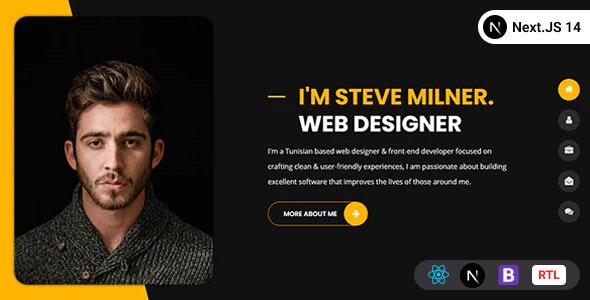 Tunis- Personal Portfolio React + NextJS + RTL Template