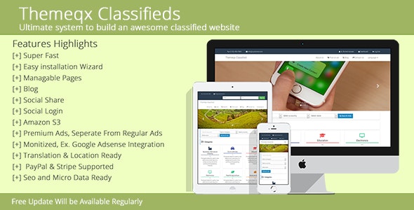 Themeqx Advanced PhP Laravel Classified ads cms