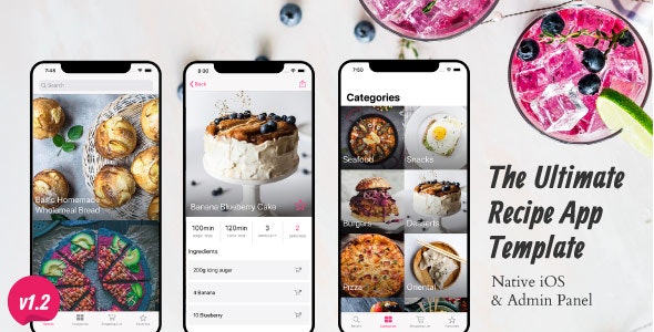 Ultimate Recipe App Template for iOS