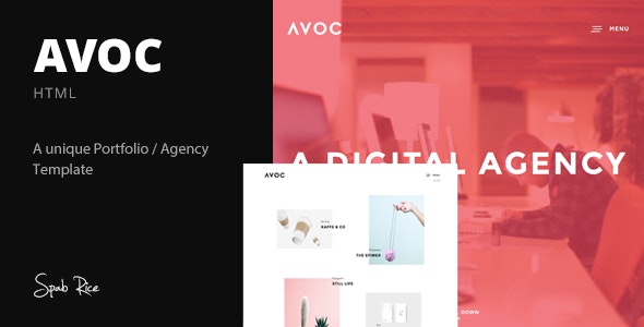 Avoc - Minimal Portfolio / Agency Template