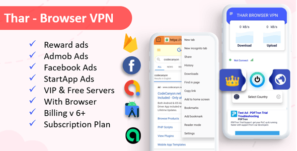 THAR - VPN Browser | VPN High Secure | VPN Subscription Plan | Admob Ads