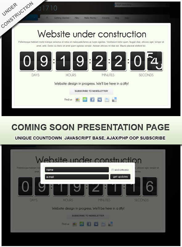 Coming soon landing page