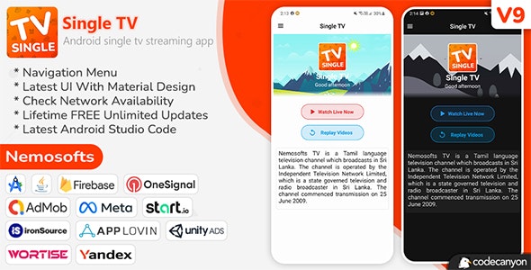 Android TV Channel - Single TV Live Streaming App