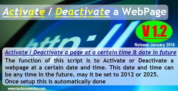 Activate/Deactivate a Webpage