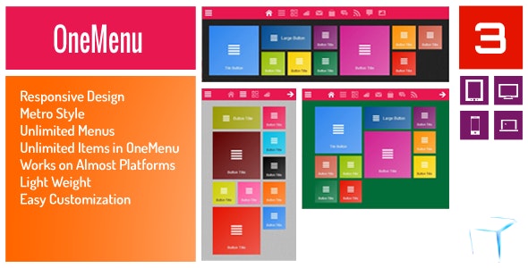 OneMenu - Responsive Metro UI Menu