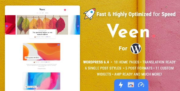 Veen - Minimal Lightweight AMP Blog for WordPress