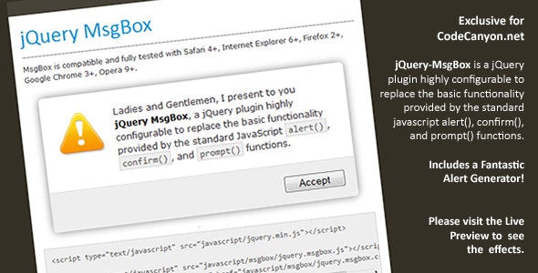 jQuery MsgBox