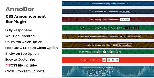 AnnoBar - CSS Announcement Bar Plugin