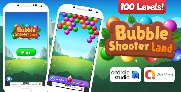 Bubble Shooter Land - Bubble Shooter Game Android Studio Project with AdMob Ads + Ready to Publish