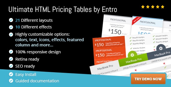 Ultimate HTML Pricing Tables by Entro