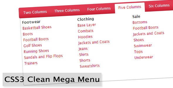 CSS3 Clean Mega Menu