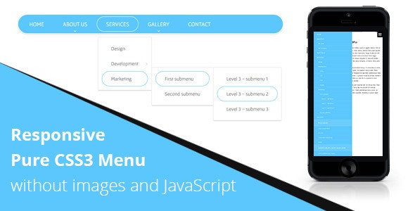 Responsive CSS3 Menu without JS