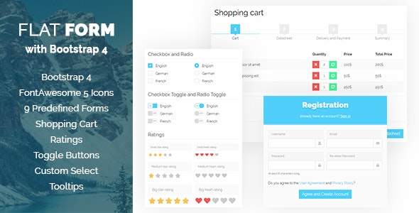 Flat Form with Bootstrap 4