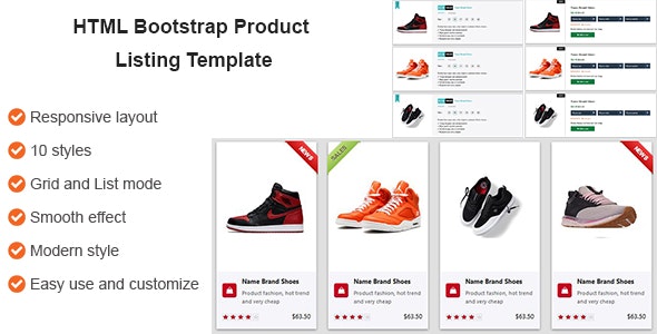 HTML CSS Product Listing Template