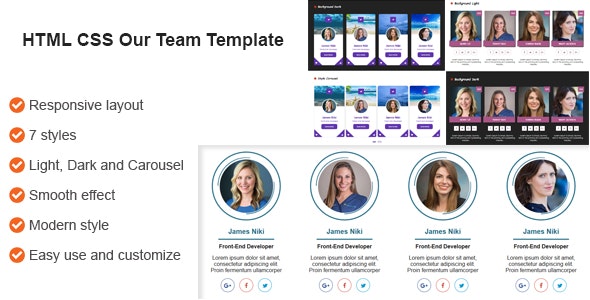 HTML CSS Our Team Template
