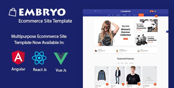 Embryo - Angular 14, React JS and Vuejs Material Design eCommerce Template