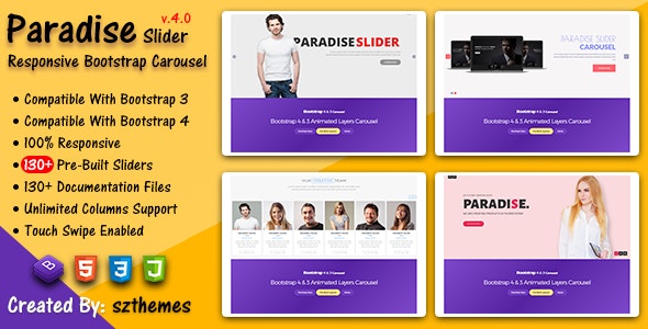 Paradise Slider - Responsive Bootstrap Carousel Plugin