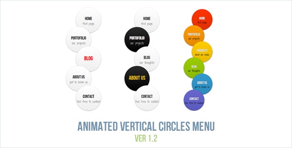 Animated Vertical Circles Menu