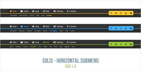 Solis - Horizontal Submenu