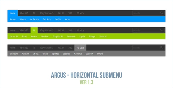 Argus - Horizontal Submenu