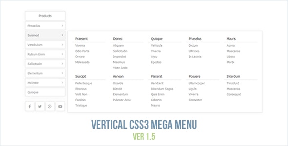 Vertical CSS3 Mega Menu