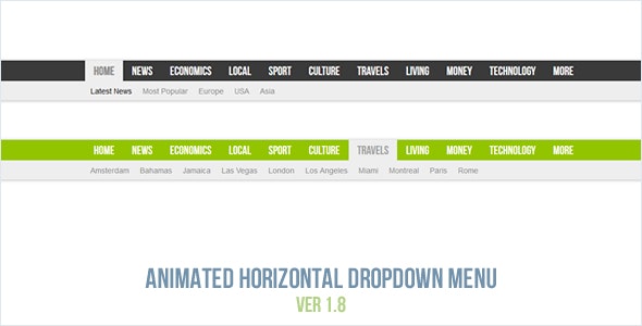 Animated Horizontal Dropdown Menu