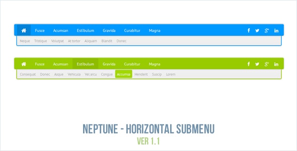 Neptune - Horizontal Submenu