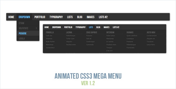 Animated CSS3 Mega Menu