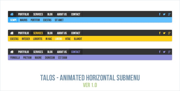 Talos - Animated Horizontal Submenu