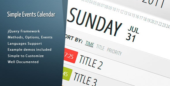 Simple Events Calendar JS