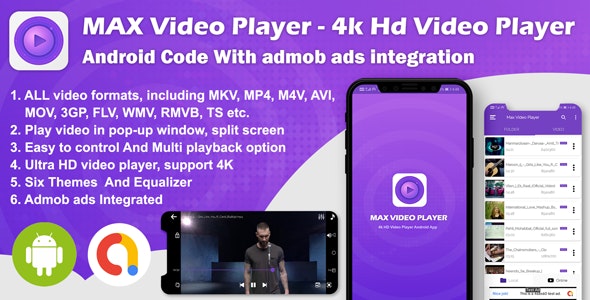 Android Max Player - 4k HD Video Player with Admob Ads (version-2)