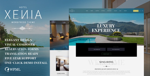 Hotel Xenia - Resort & Booking WordPress Theme