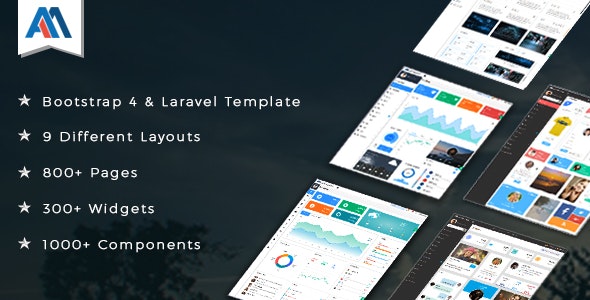 Admire - Bootstrap 4 Admin + Laravel Template