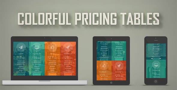 Colorful Pricing Tables