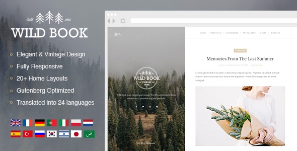 Wild Book - Vintage & Elegant WordPress Blog Theme