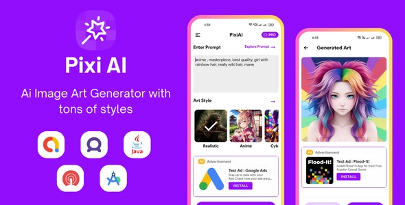 Pixi AI - Ai Image Generator with AdMob Ads