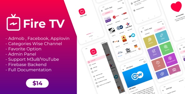 Live TV with Admin Panel and Admob , Facebook , Applovin Ads